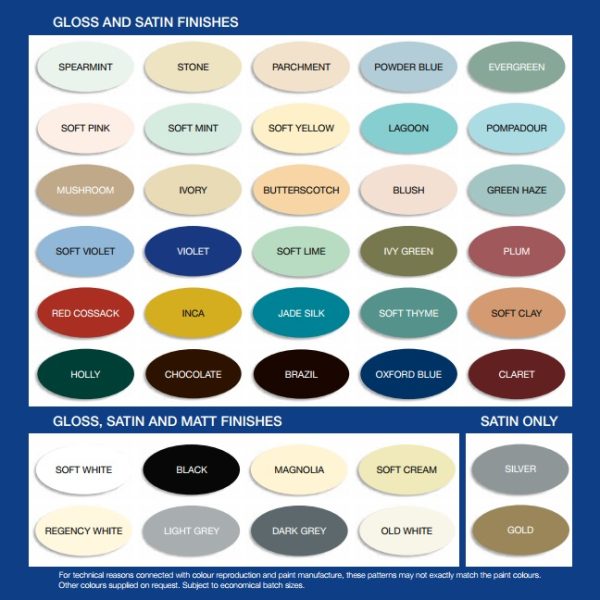 Bedec Multi Surface paint ( MSP ) Colour Card