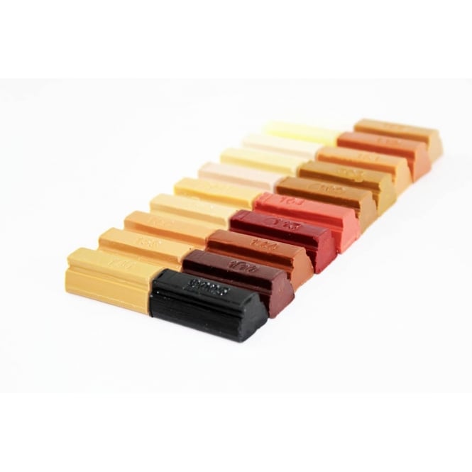 Konig Soft Wax Filler Stick Set 120 Mixed Wood Colours 20 x 4cm