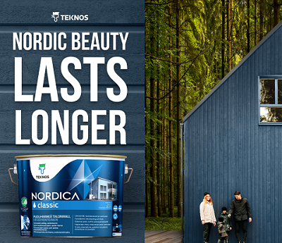 Teknos Nordica is a high-quality water-borne paint