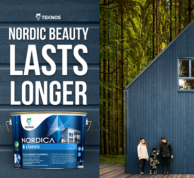 Teknos Nordica is a high-quality water-borne paint